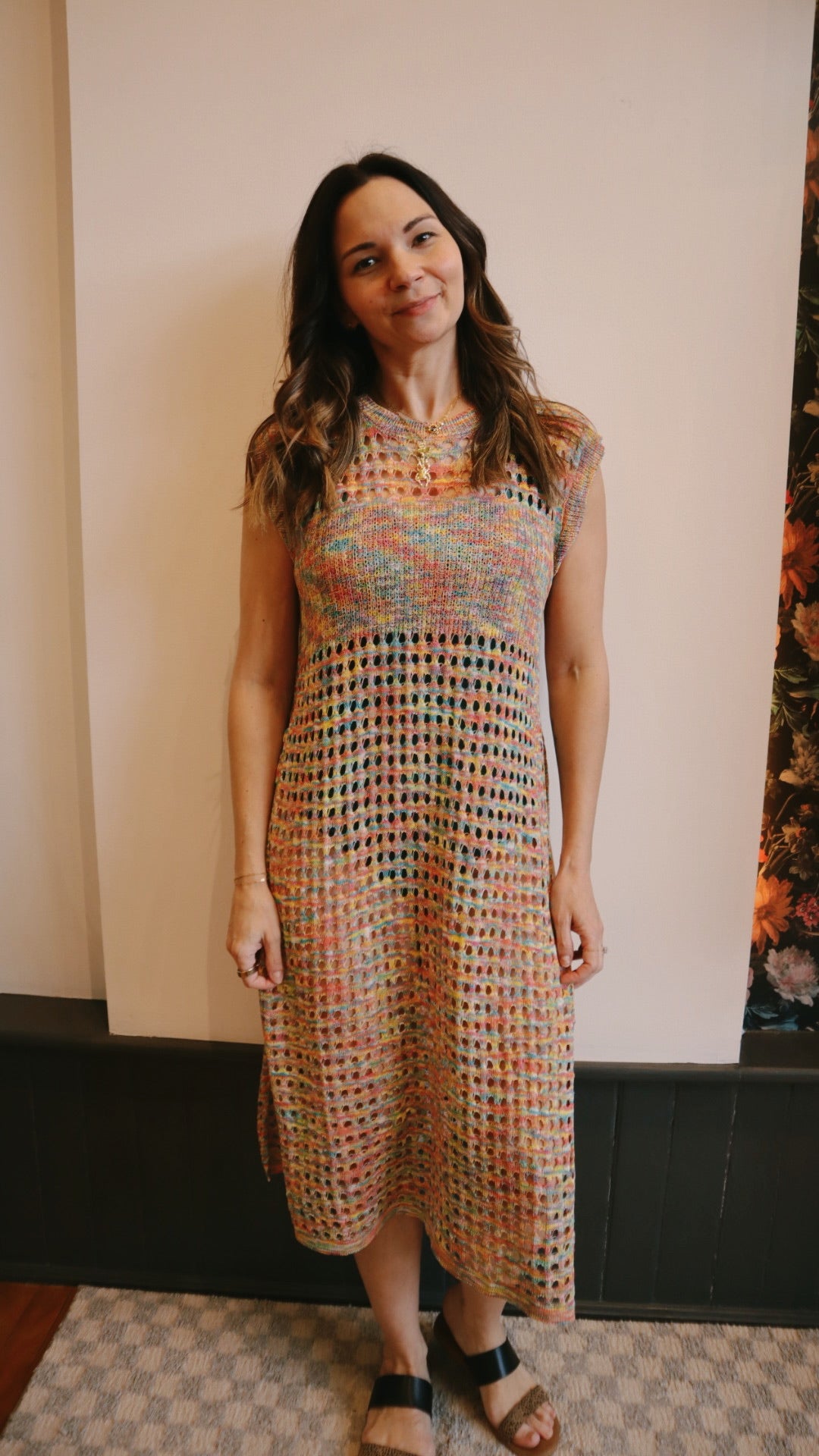 Rainbow Crochet Tunic Cover up