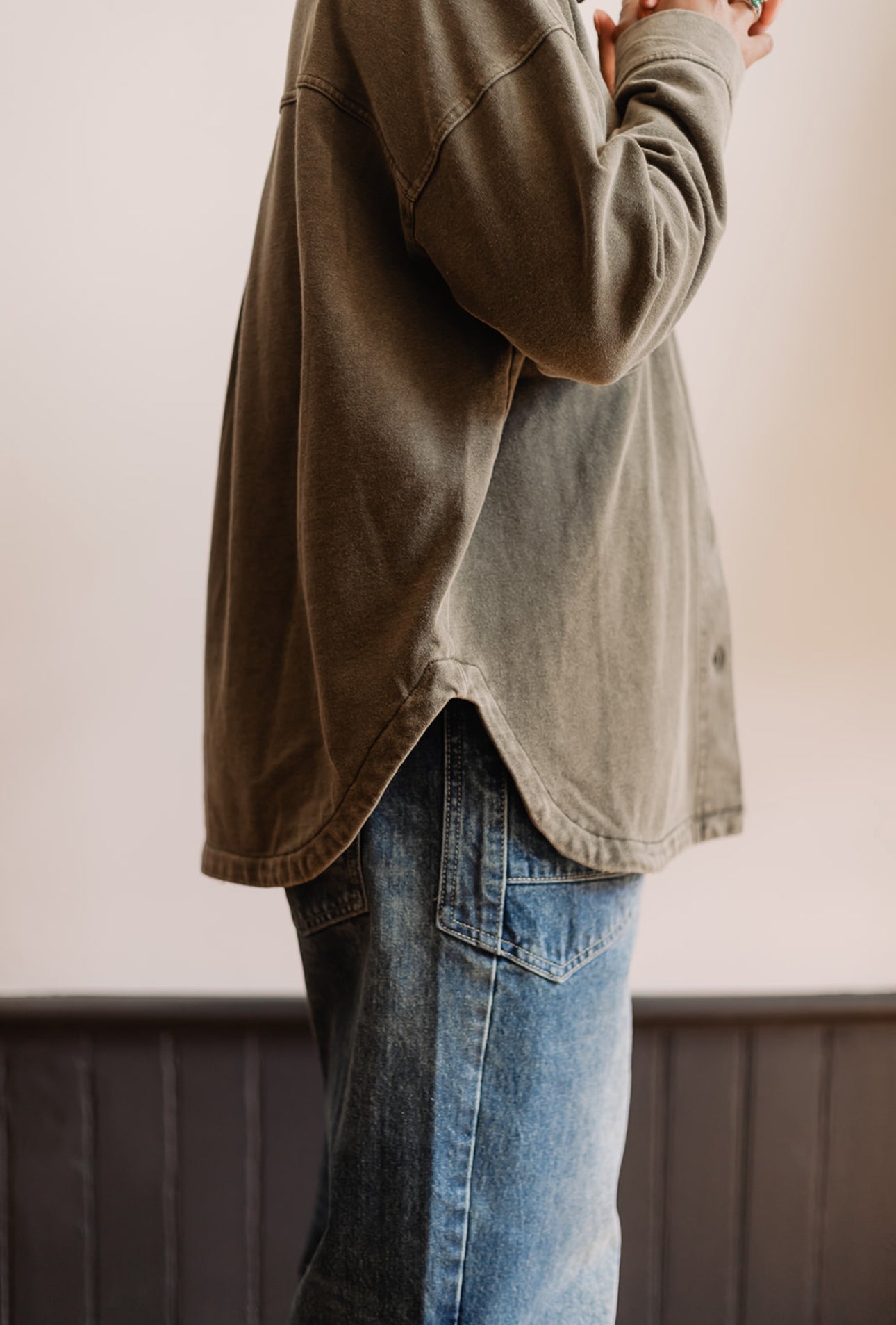 Oversized Knit Shacket Top
