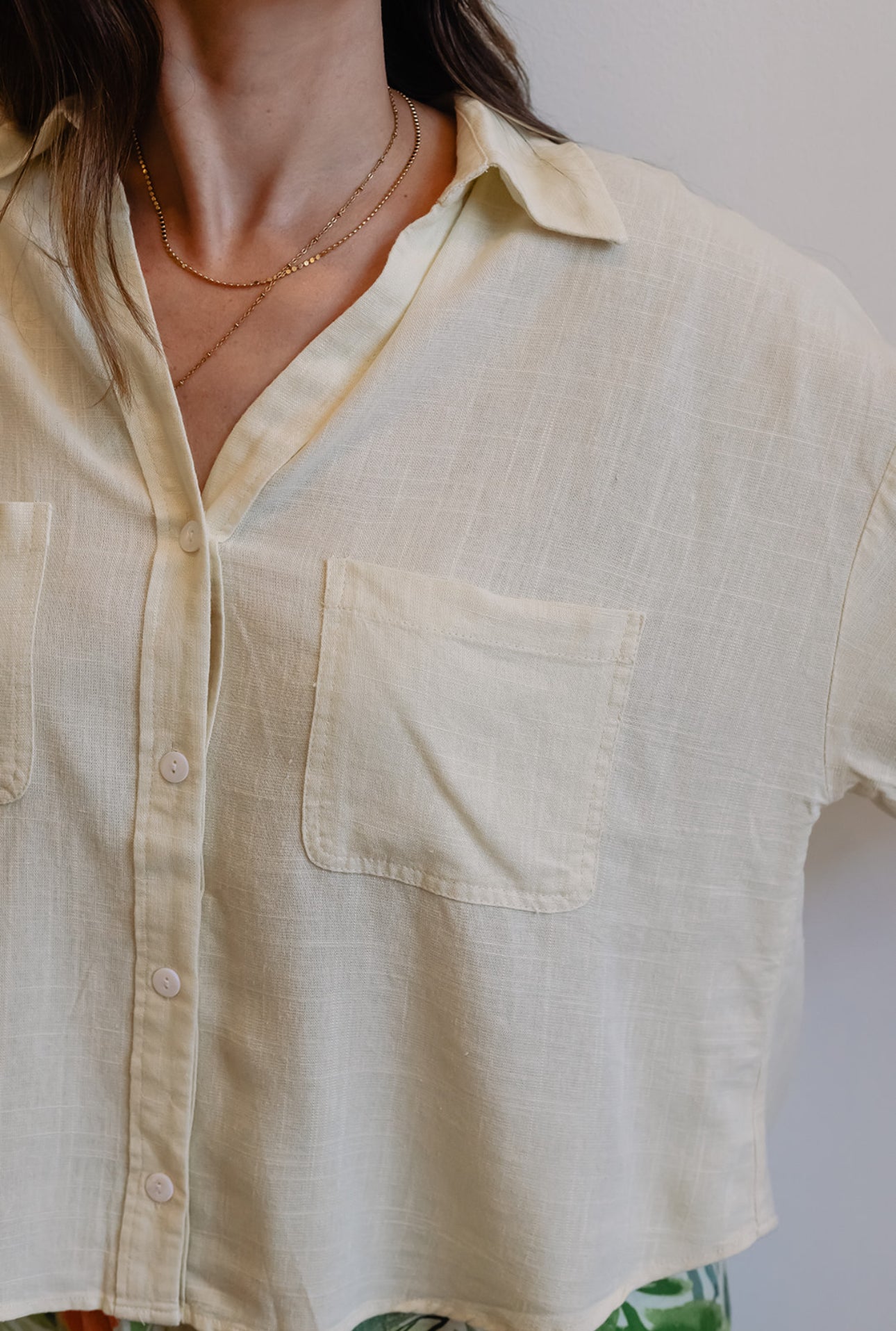 Linen Crop Blouse
