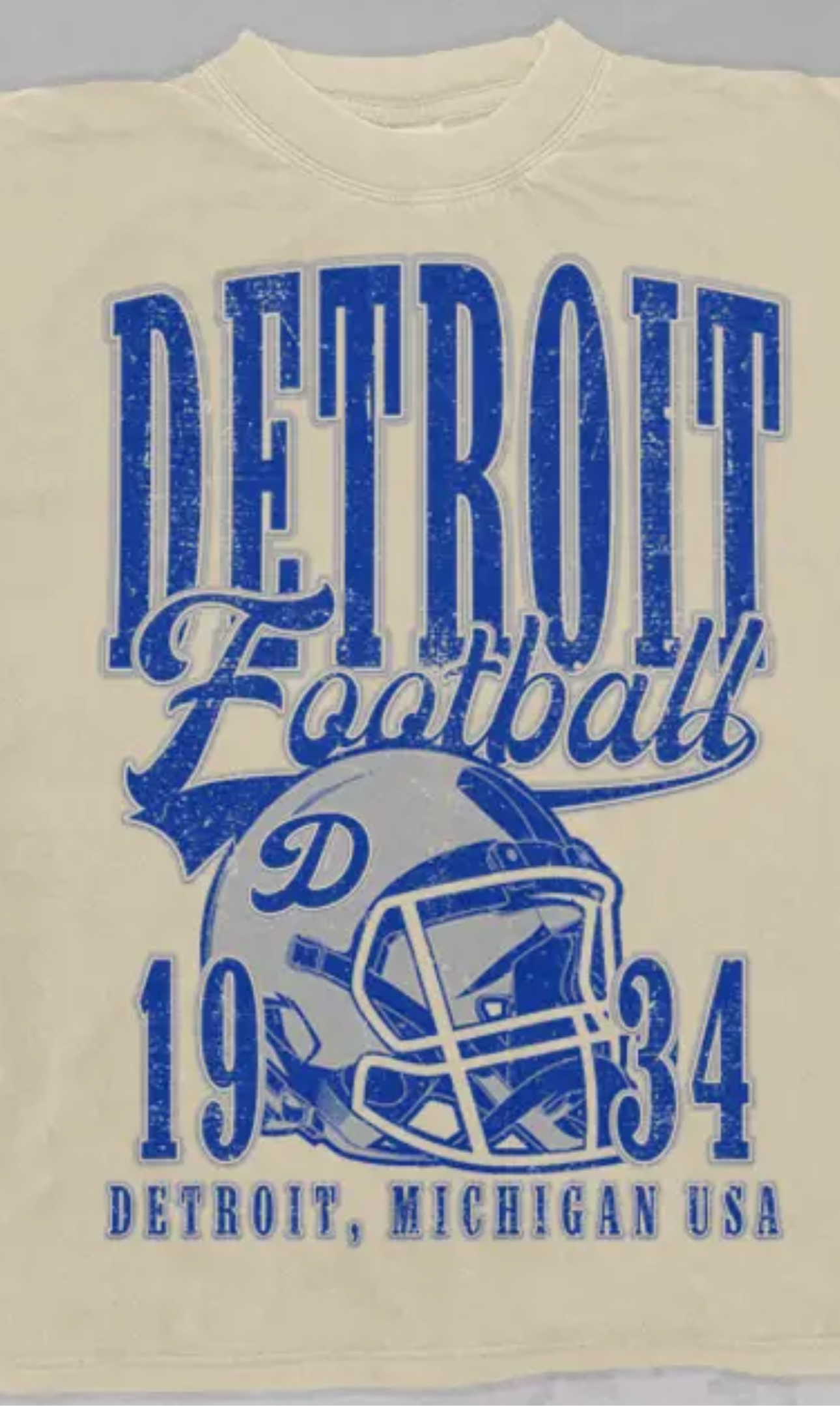 90's Vintage Detroit Football Oversized Tee