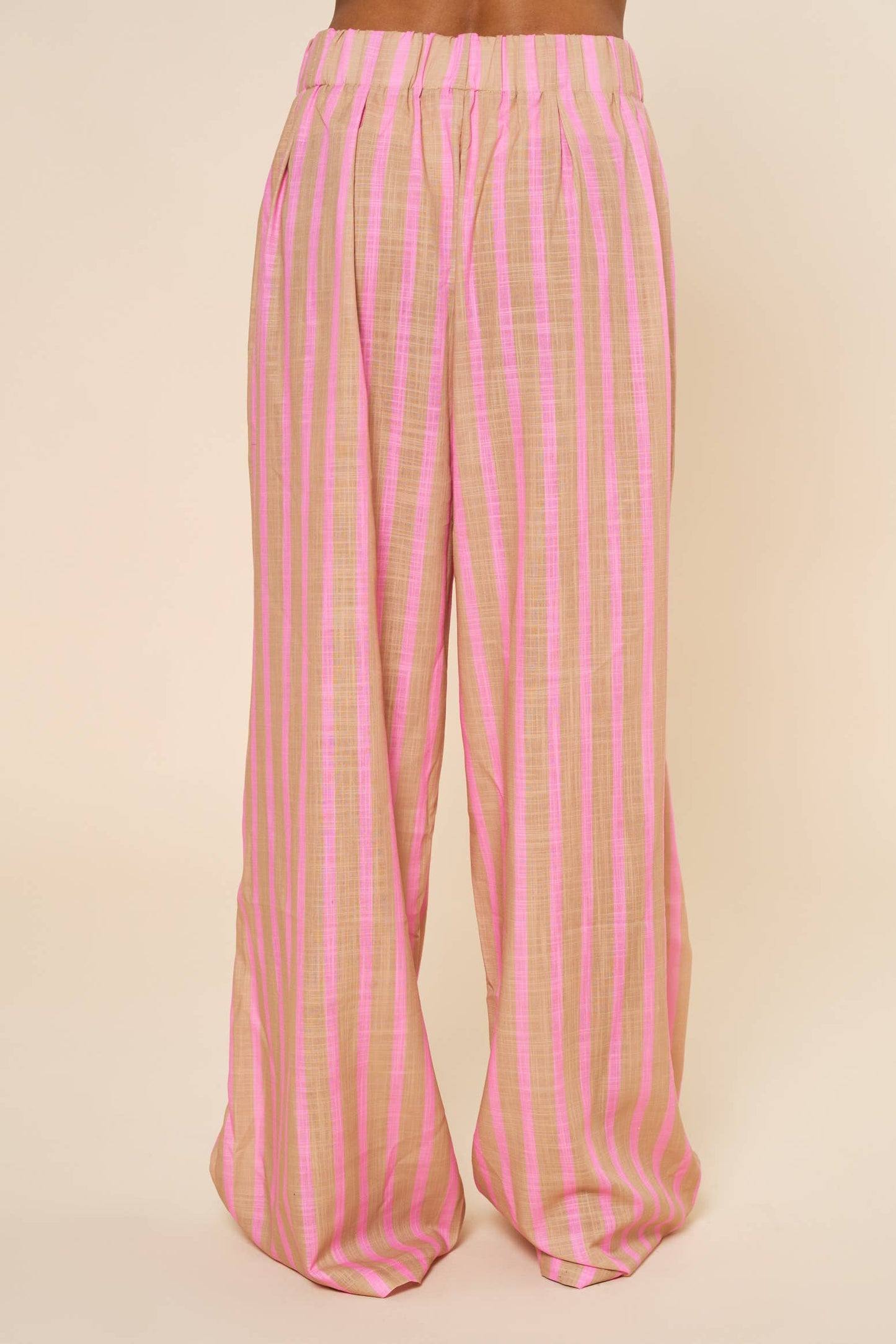 Striped Linen Wide-Leg Pant