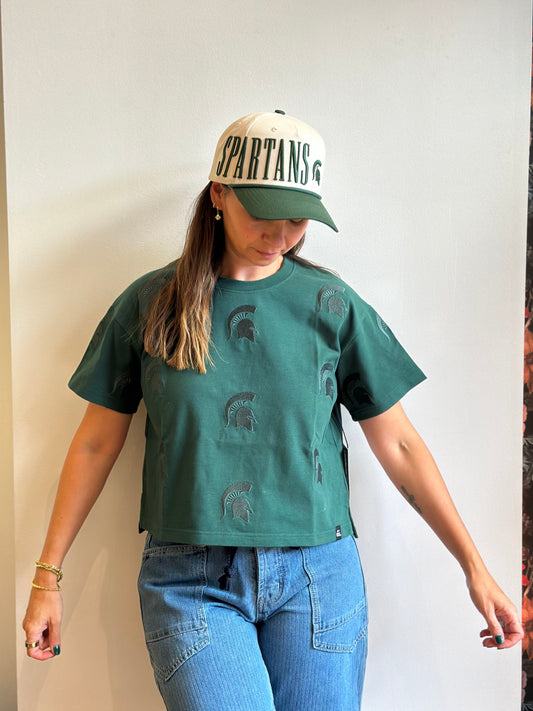 Michigan State Heavyweight Crop Tee