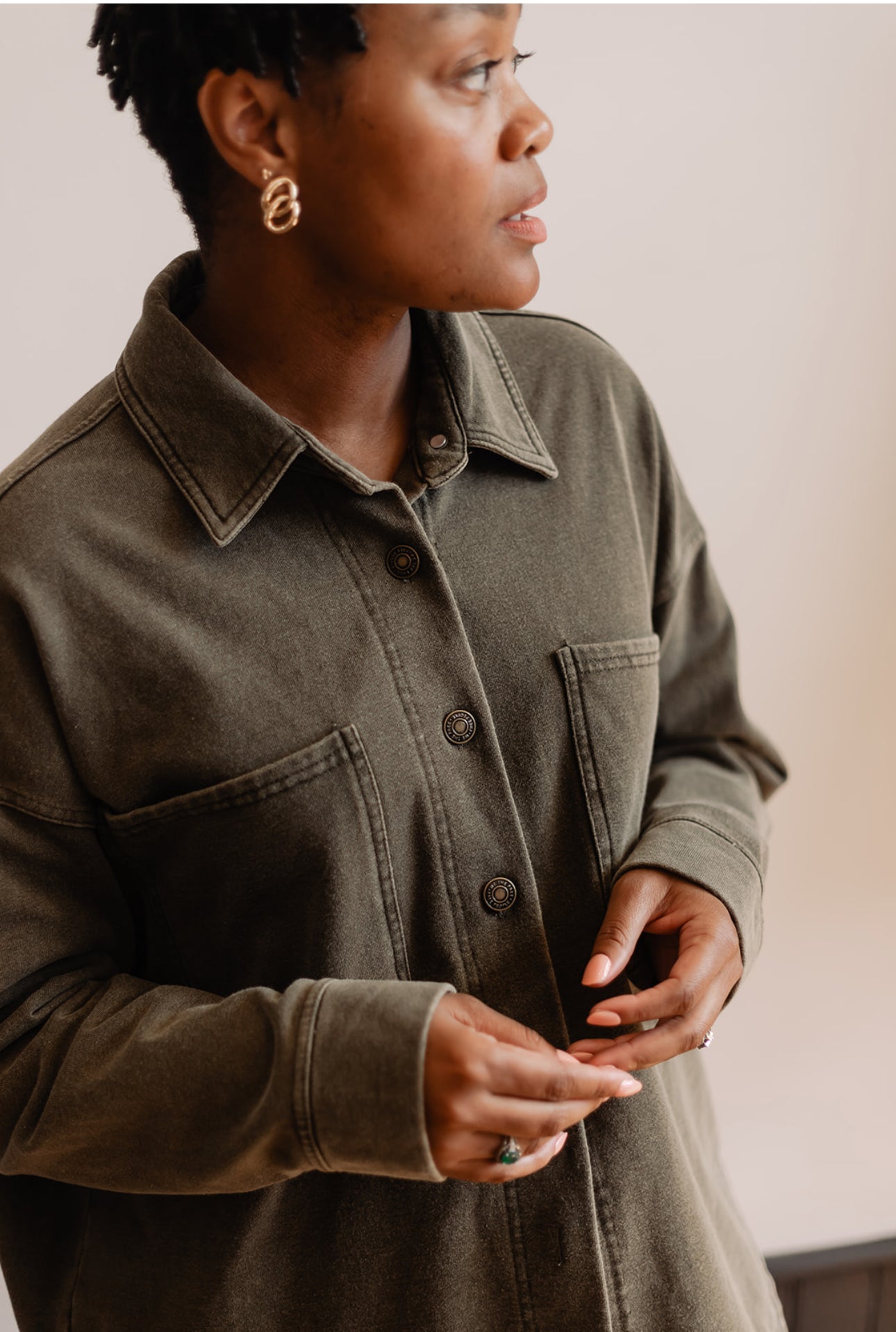 Oversized Knit Shacket Top