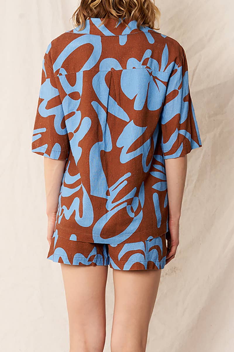 Tropical Geometric Collared Top