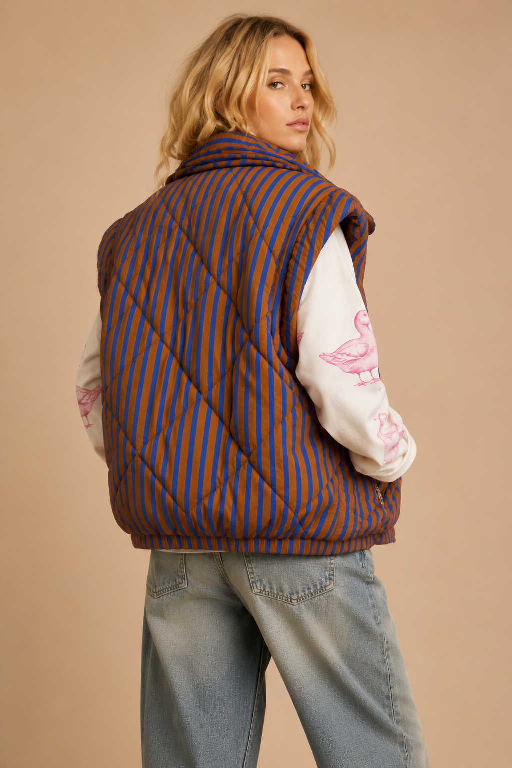 Patchwork Puffer Vest