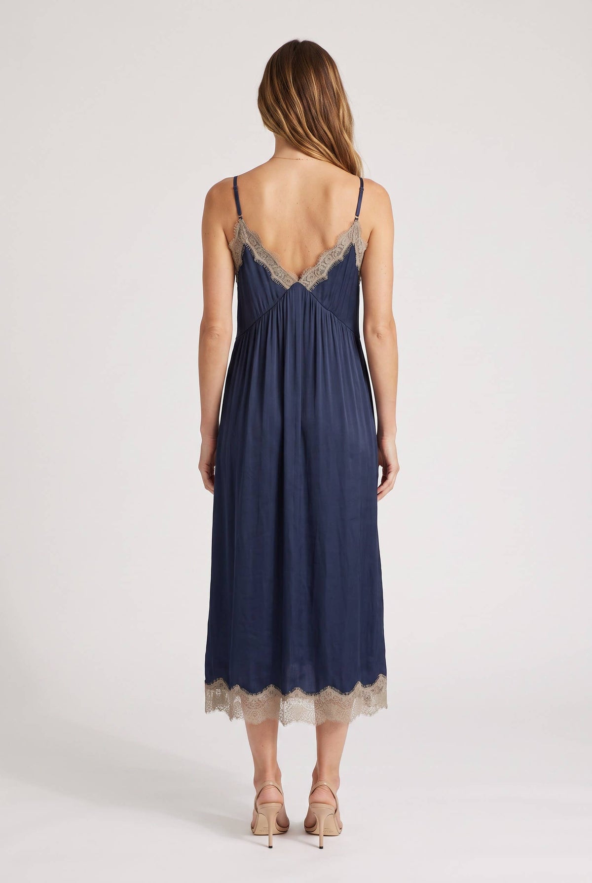 Lace Trim Midi Dress