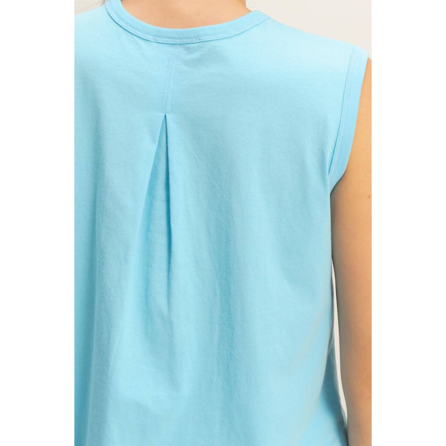 Sleeveless Crew Neck Top
