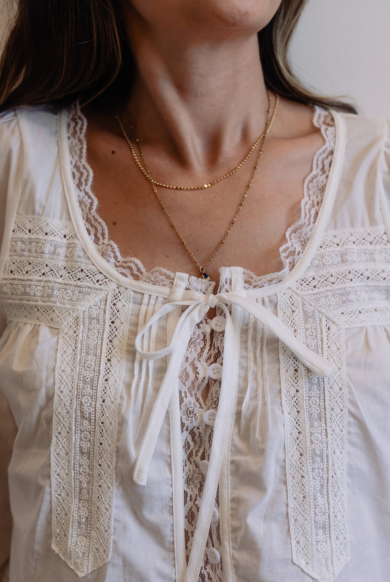 Lace-Trimmed Blouse