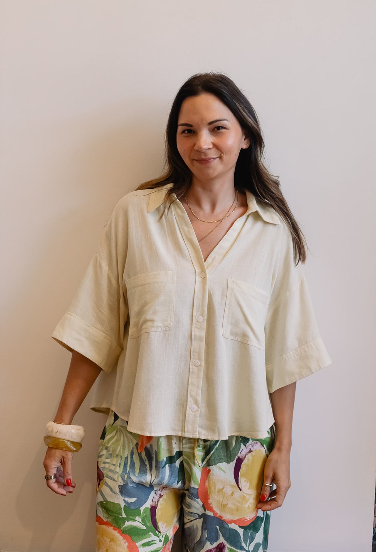 Linen Crop Blouse