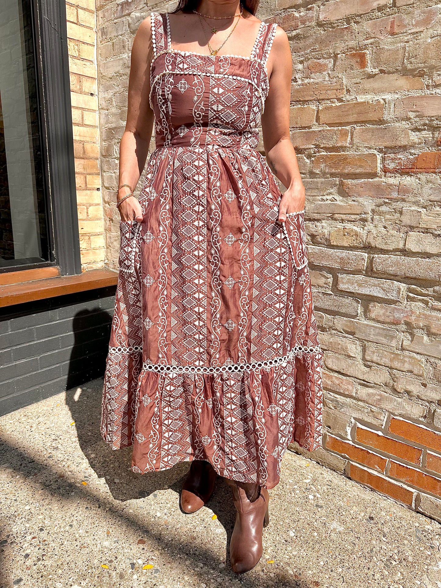 Embroidered Boho Maxi Dress