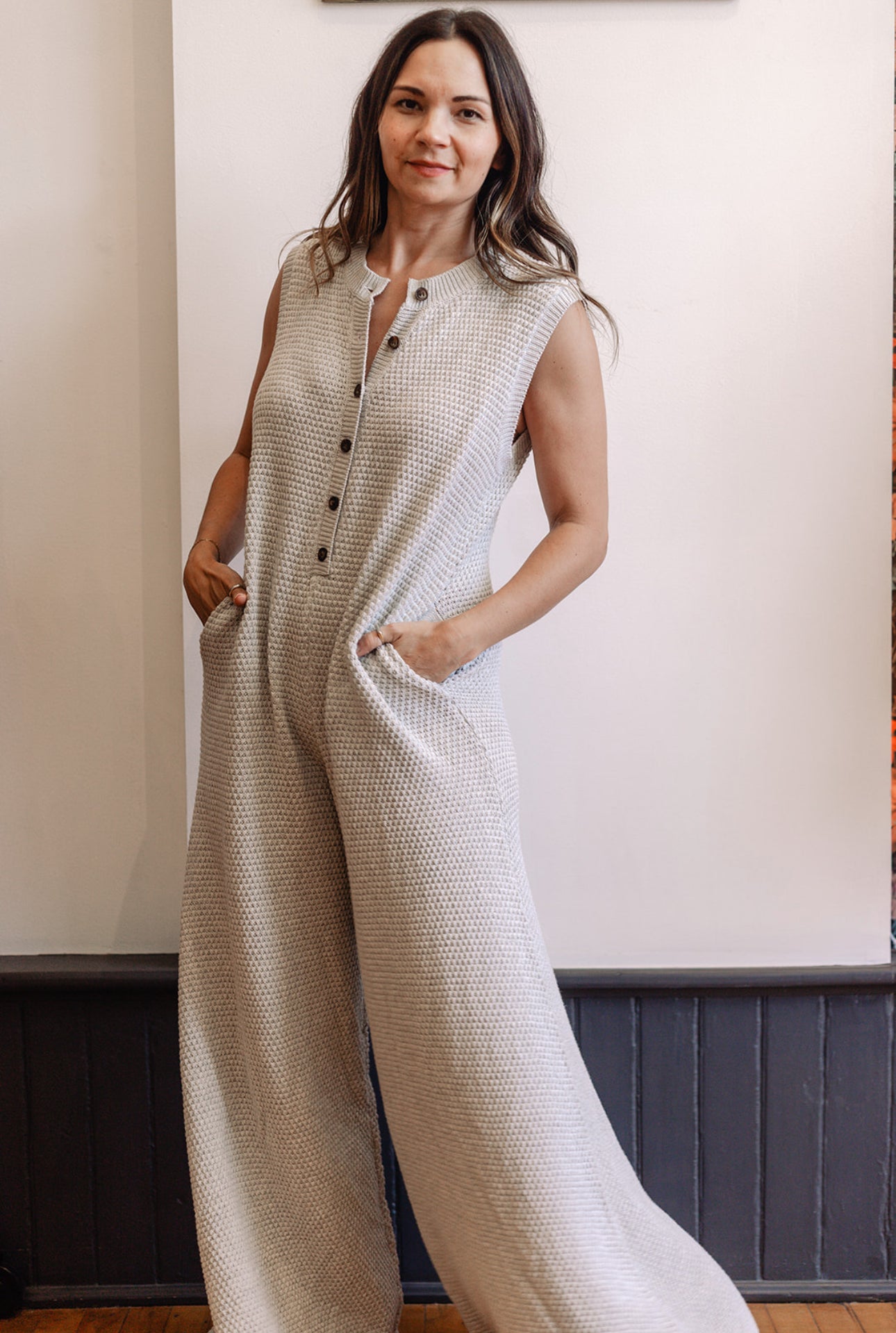 Waffle Wide Leg Jumpsuit