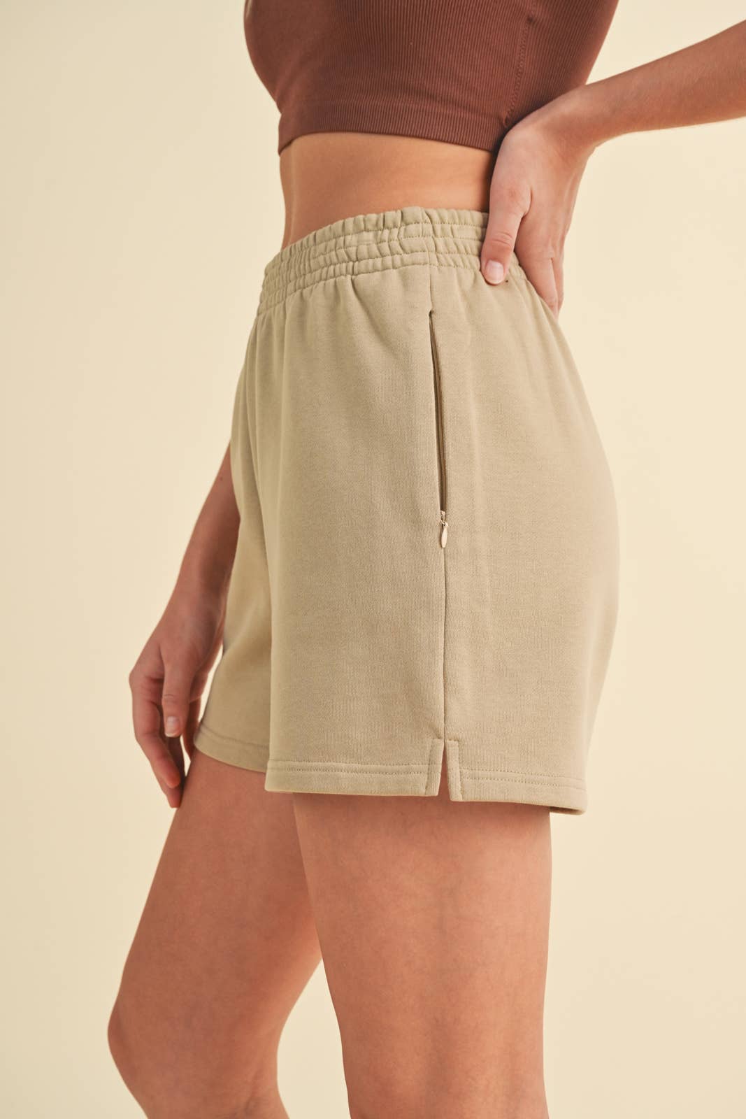 Cotton Shorts With Zipper Pockets