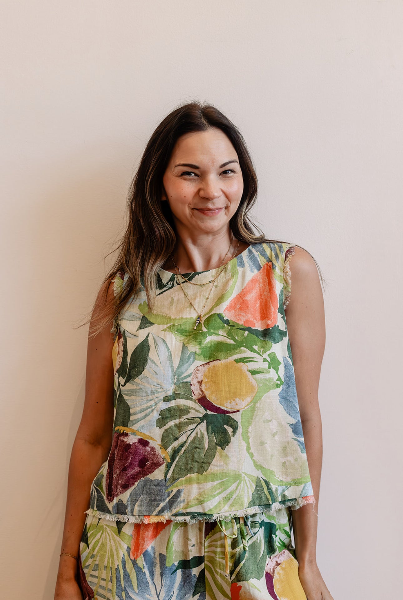 Tropical Fruit Sleeveless Top