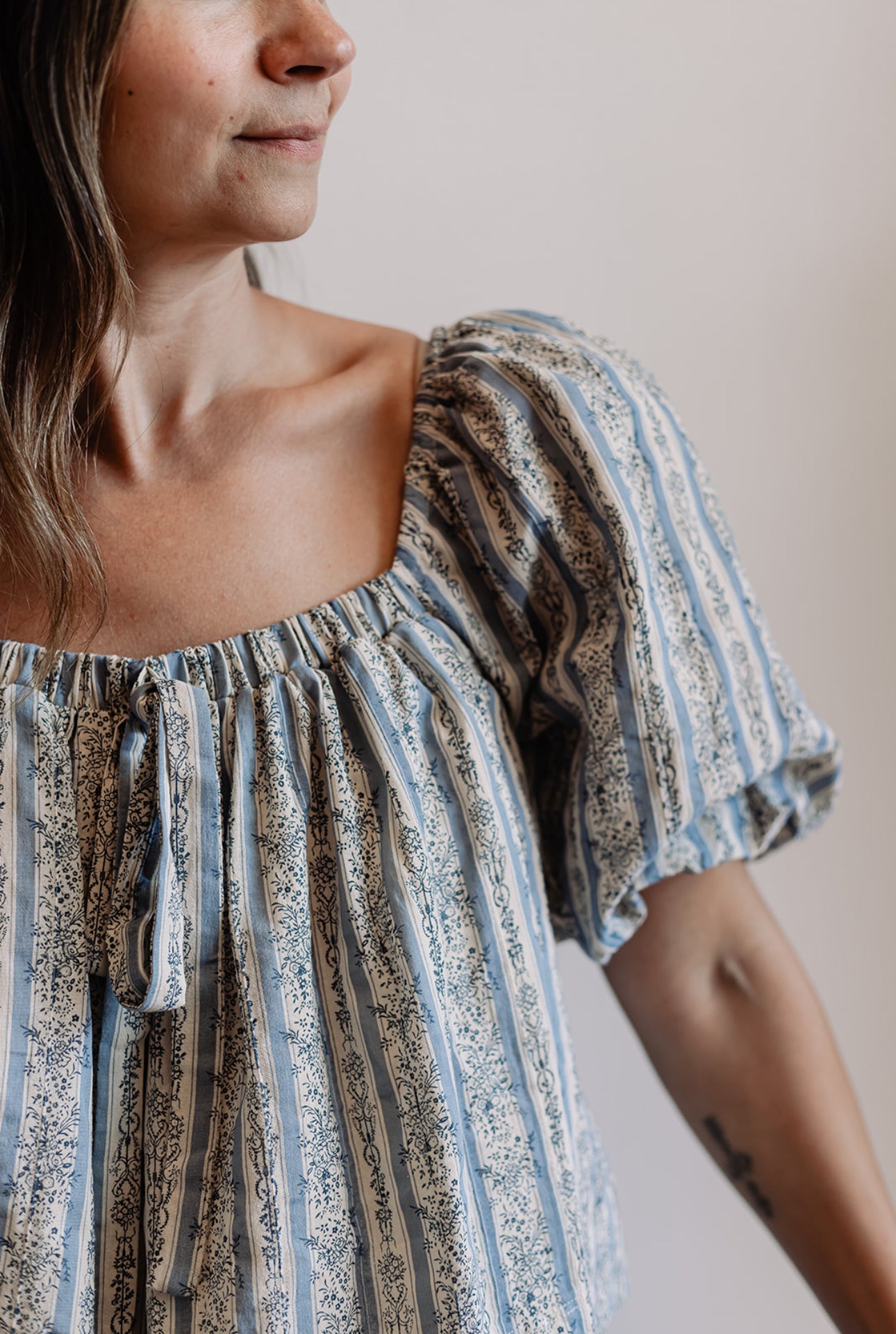 Square-neck Peasant Top