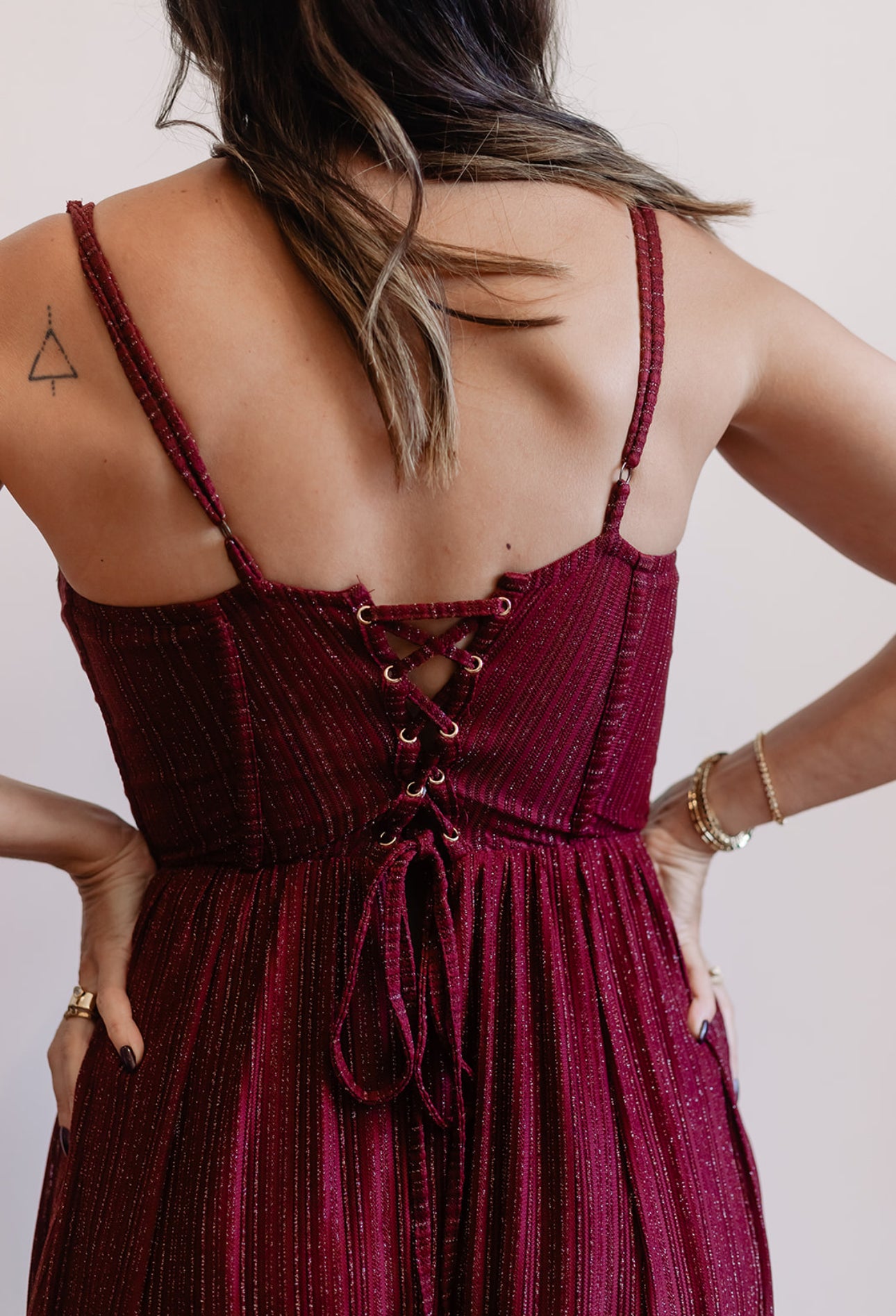 Mulberry Shadow Corset Maxi Dress