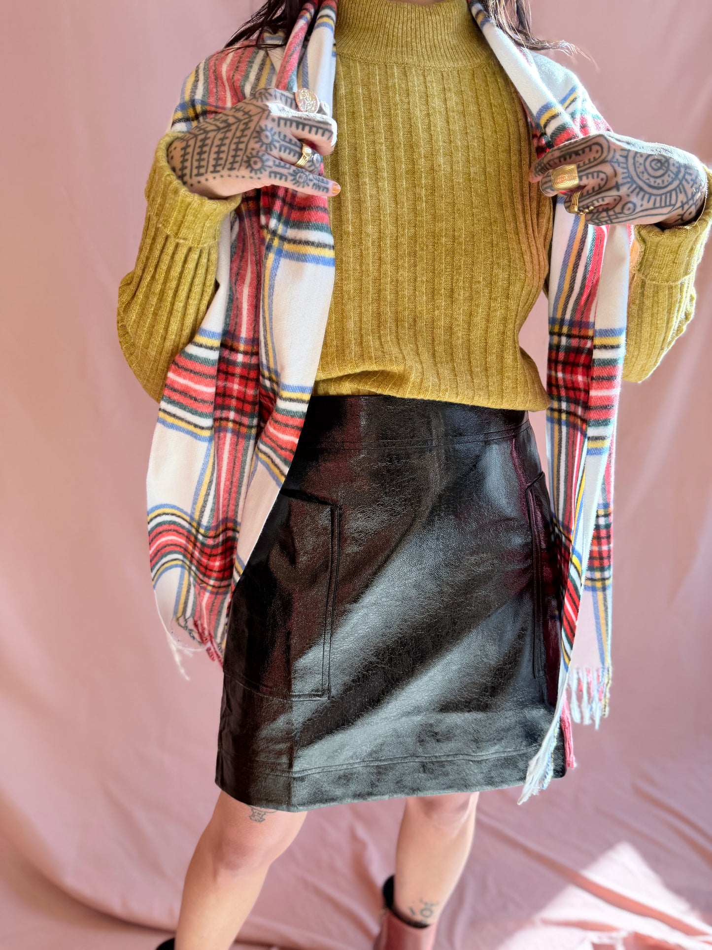 Faux Patent Leather Skirt