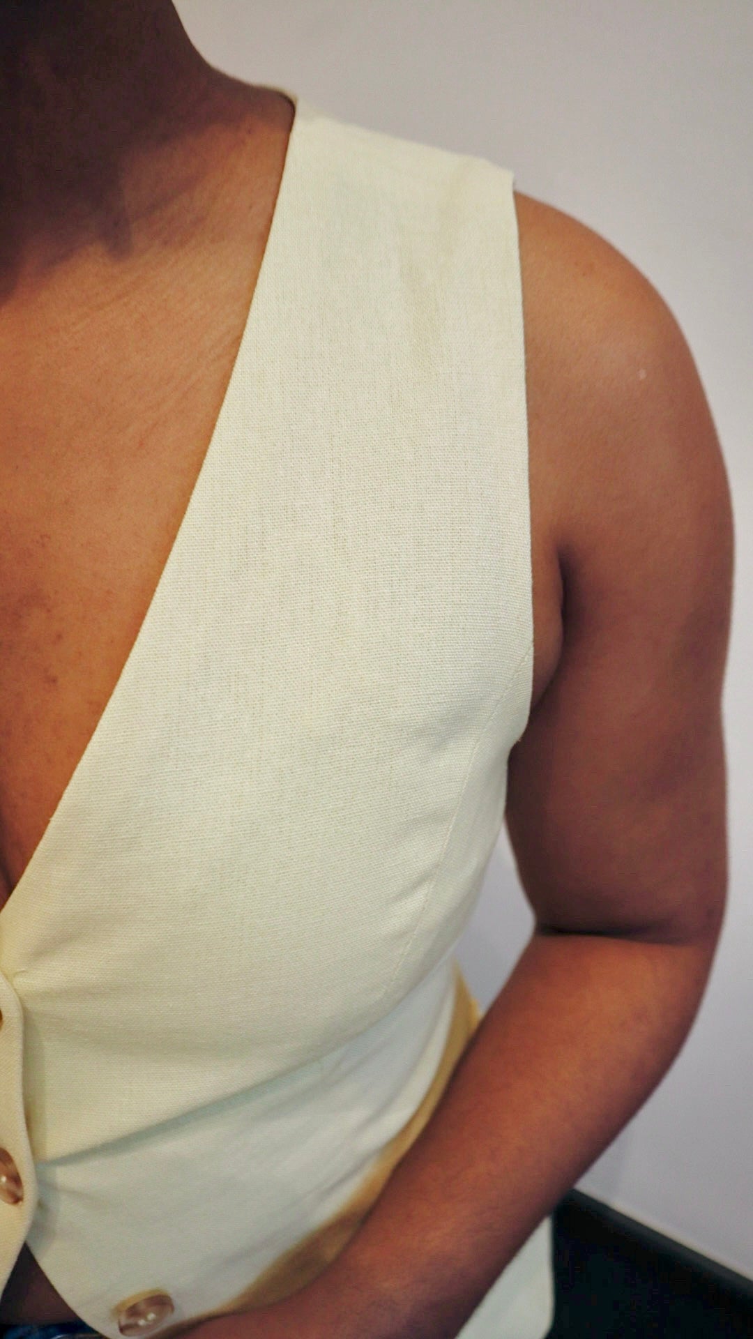 Linen Split Hem Vest