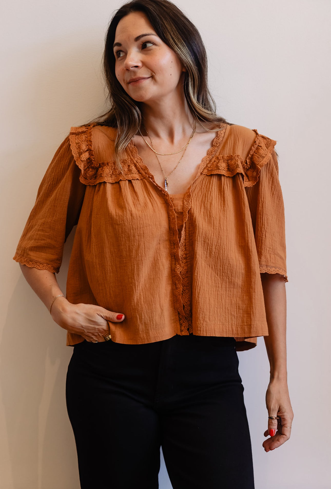 Ruffle Collar Blouse