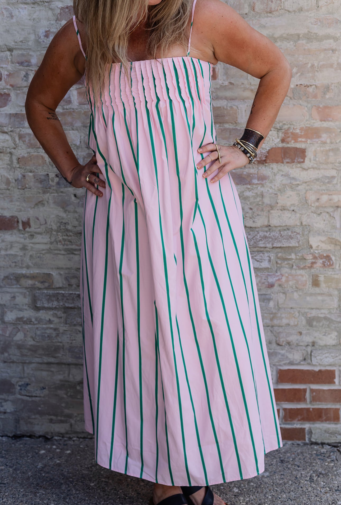 Spaghetti Strap Striped Maxi Dress