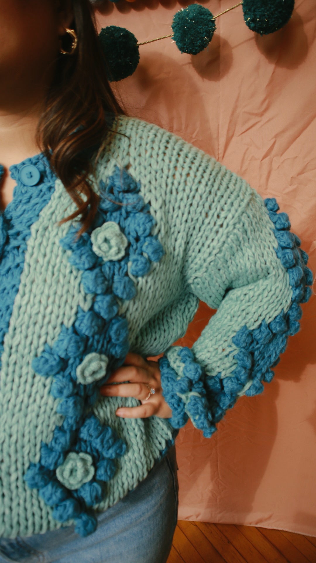 Tufted Dot Crochet Cardigan