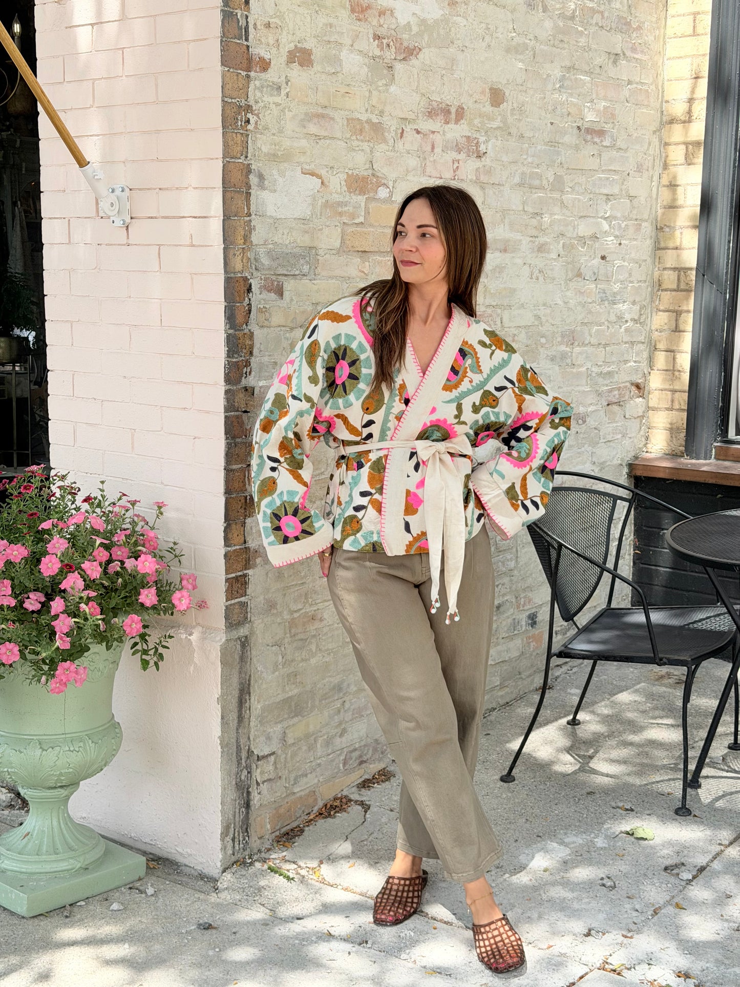 Embroidered Kimono Jacket