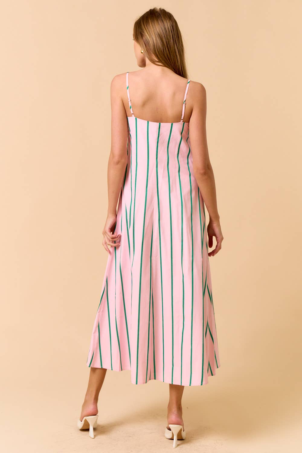 Spaghetti Strap Striped Maxi Dress