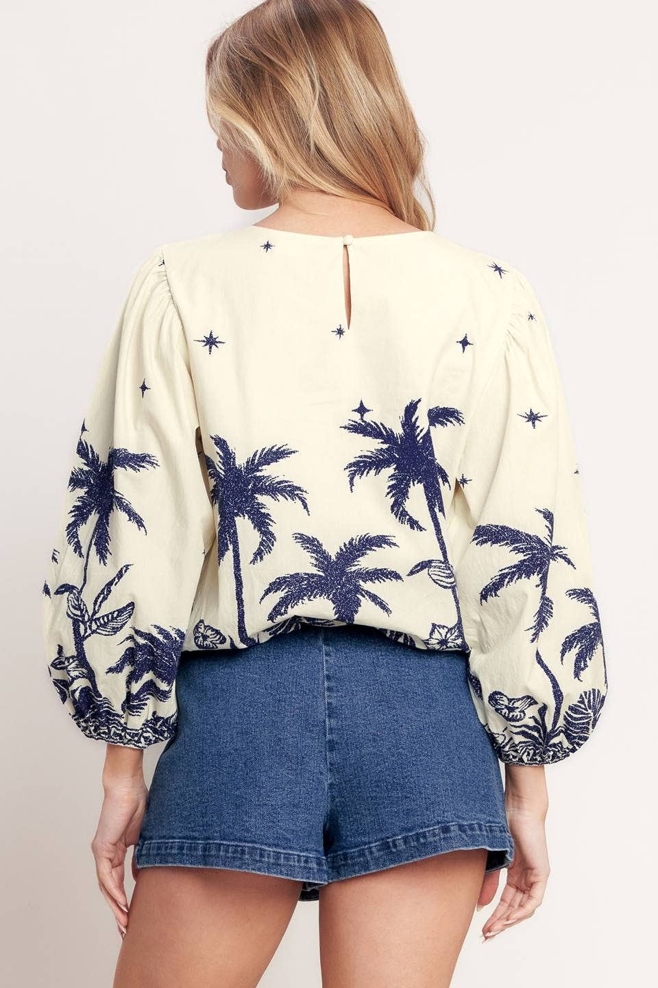 Palm Tree Bubble Blouse