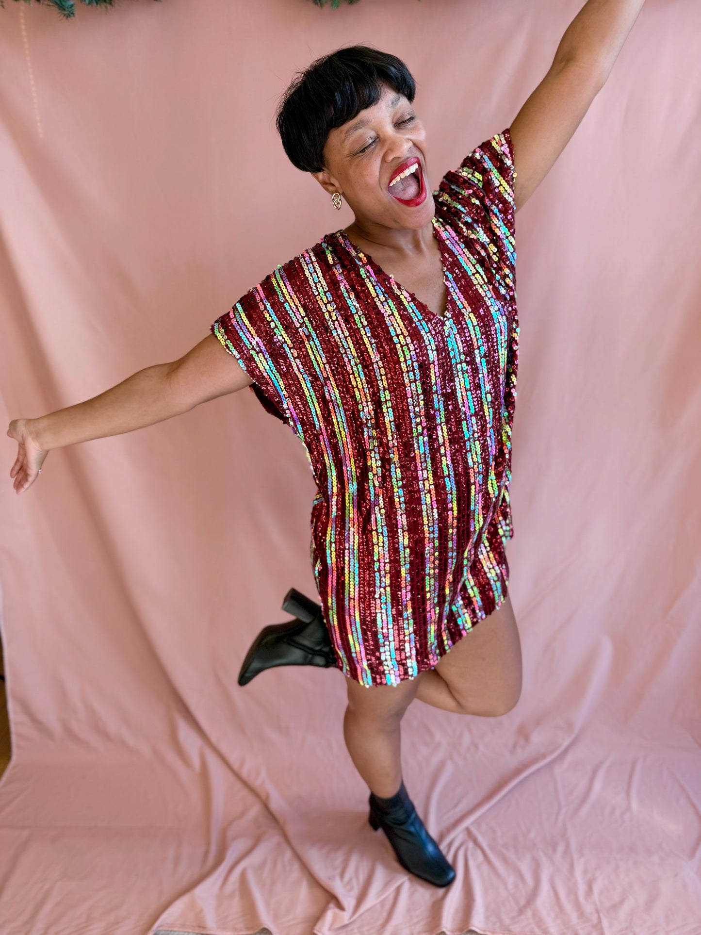 Sequin Mini Shift Dress