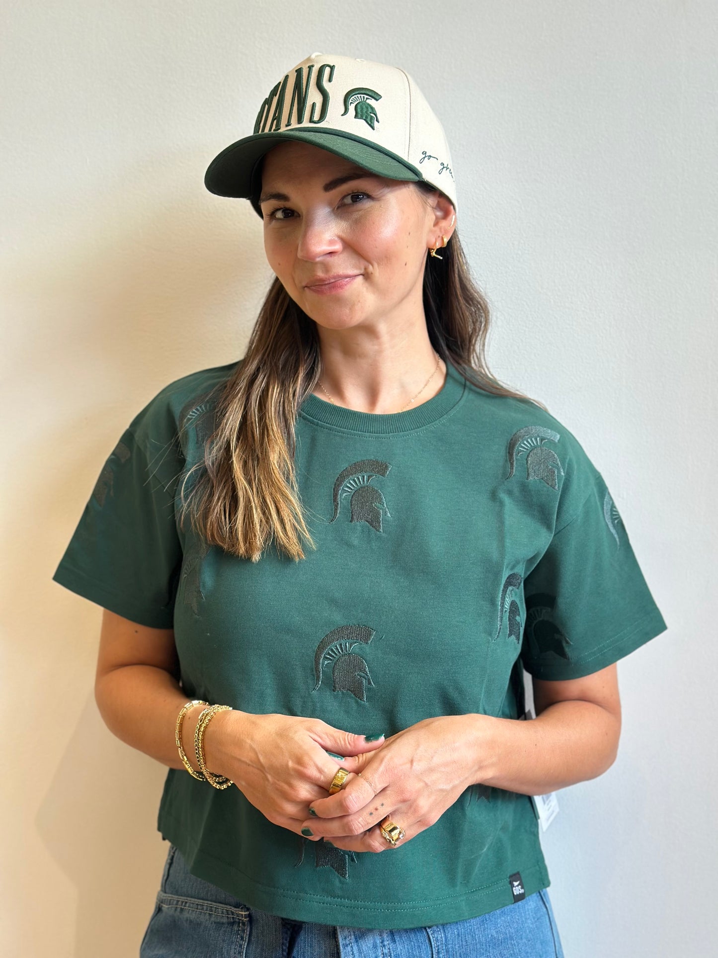 Michigan State Heavyweight Crop Tee