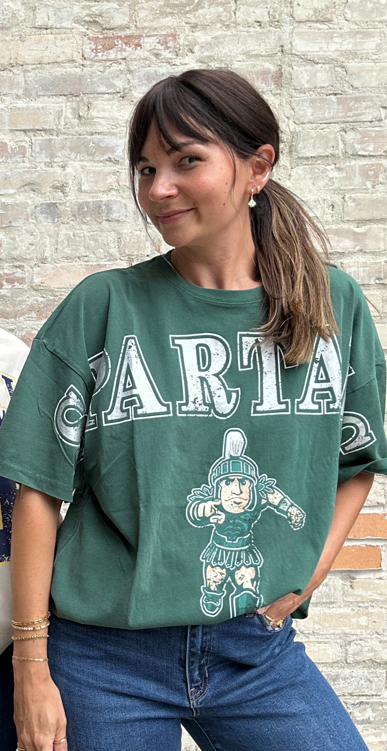 Michigan State Split Oversized Band Tee