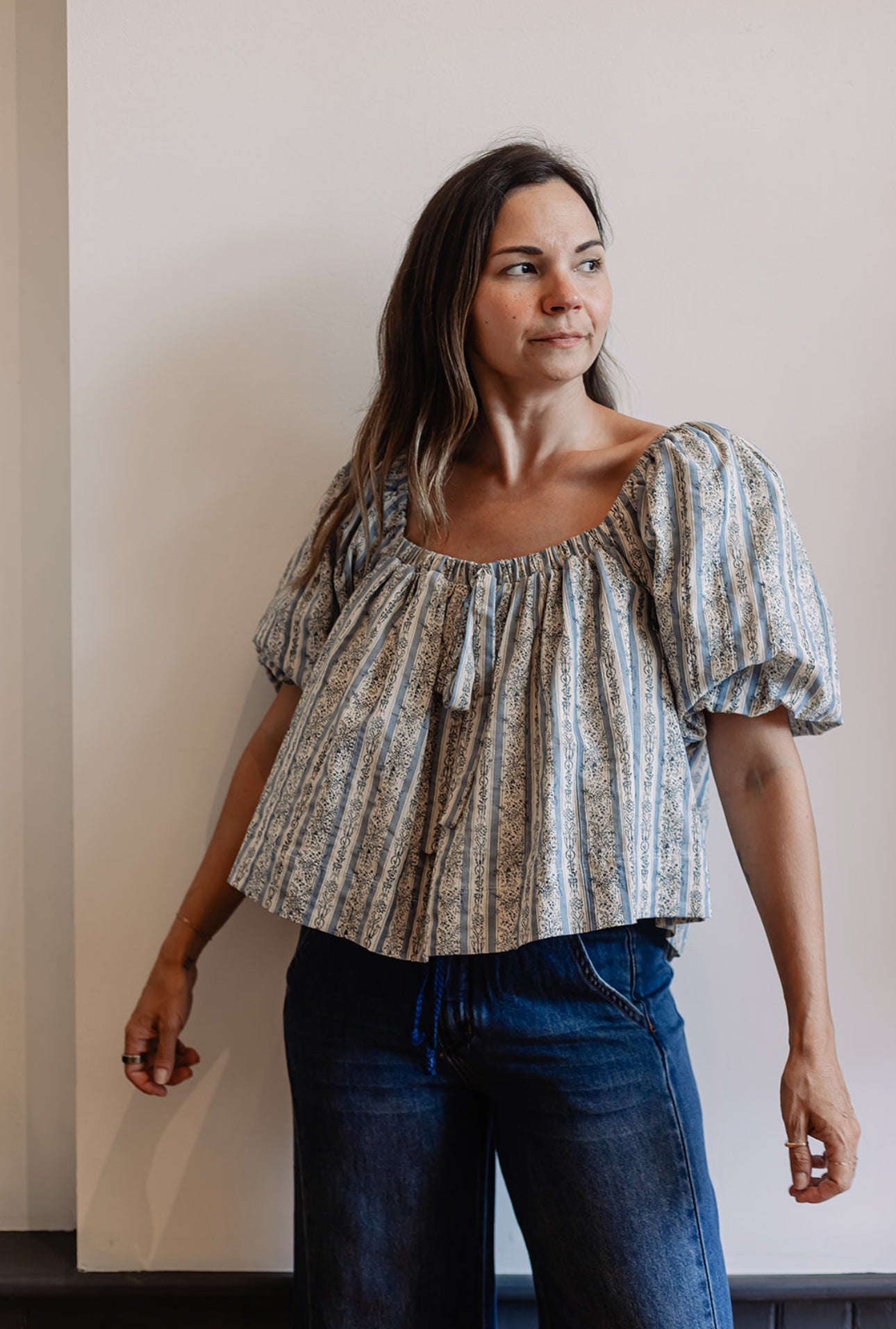 Square-neck Peasant Top