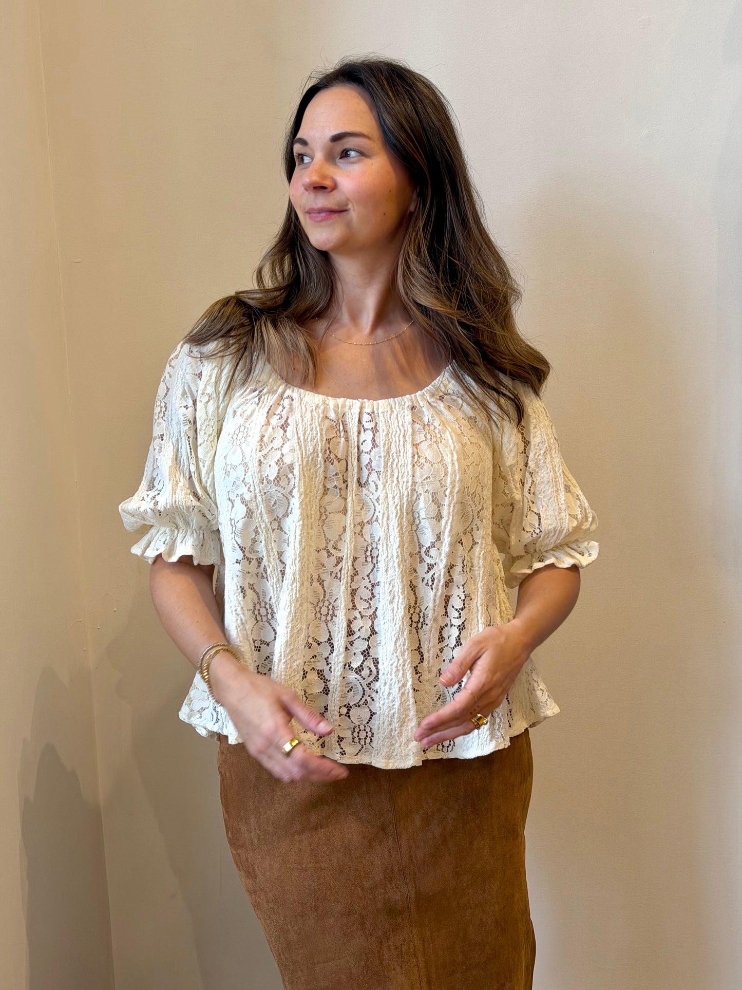 Floral Crochet Swing Top