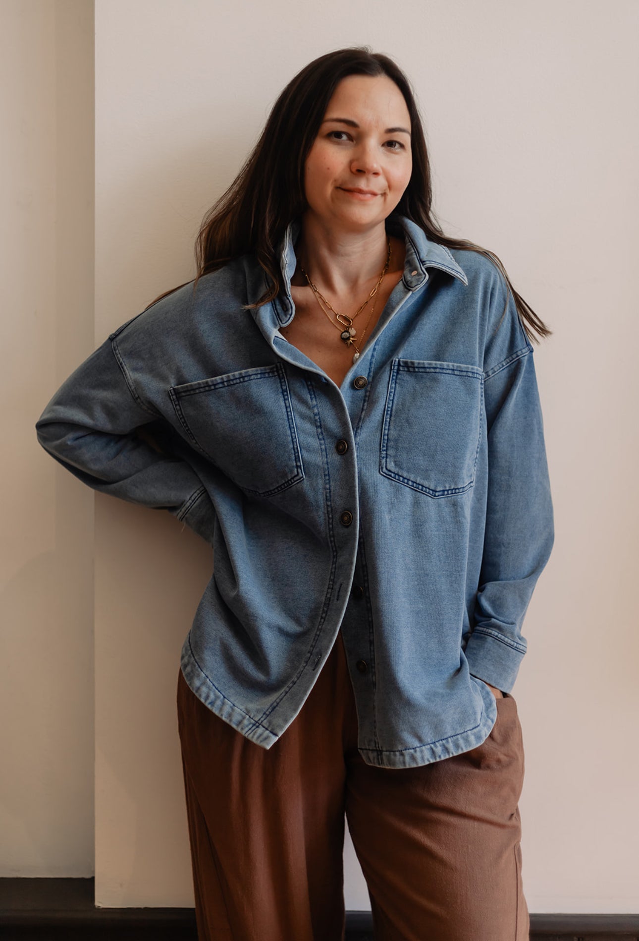 Oversized Knit Shacket Top