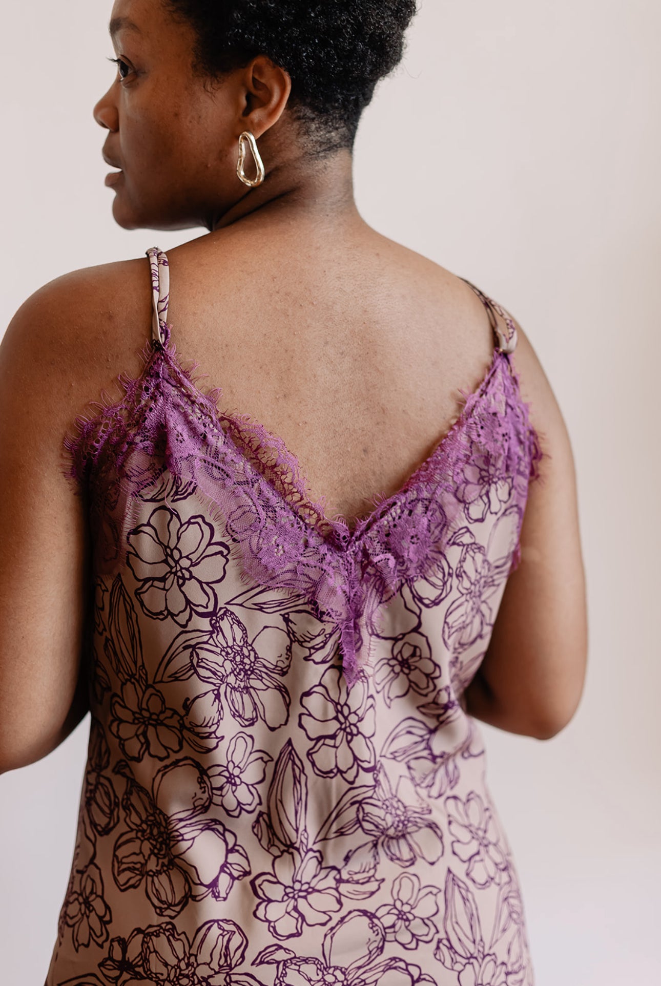 Lace-trim Satin Slip Dress