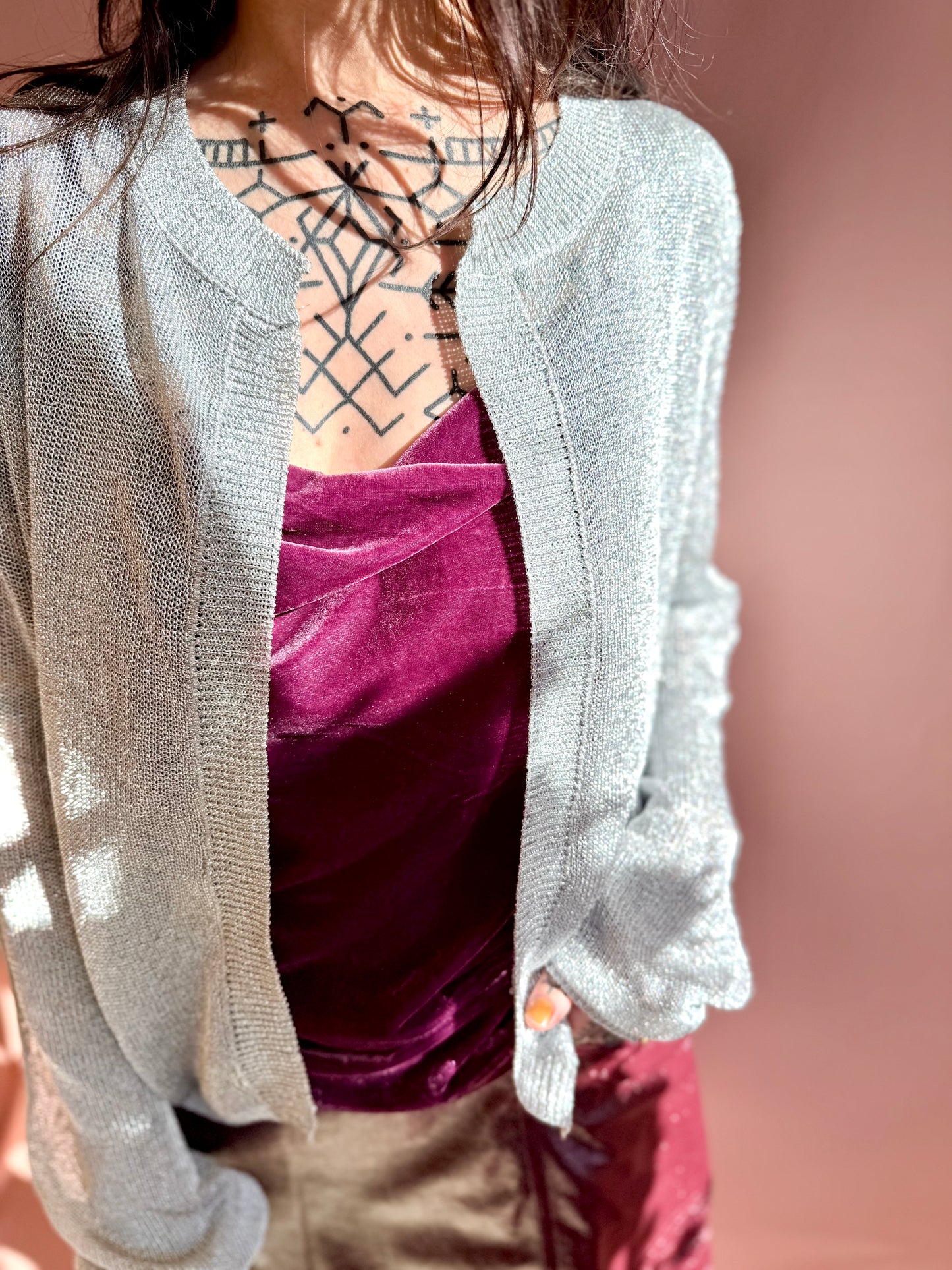 Stretch Velvet Cowl Neck Camisole