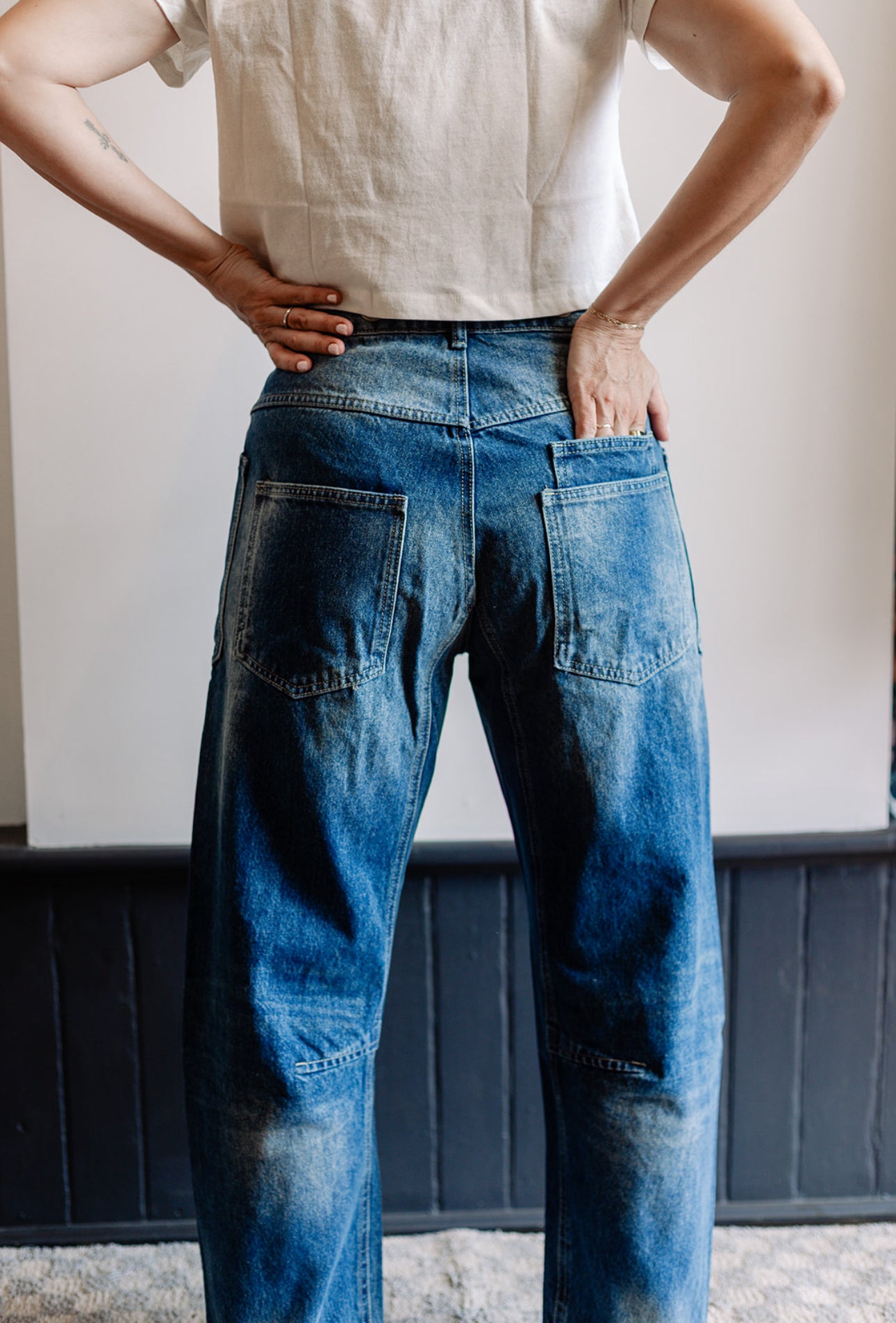 Barrel Denim with Grommet Waist