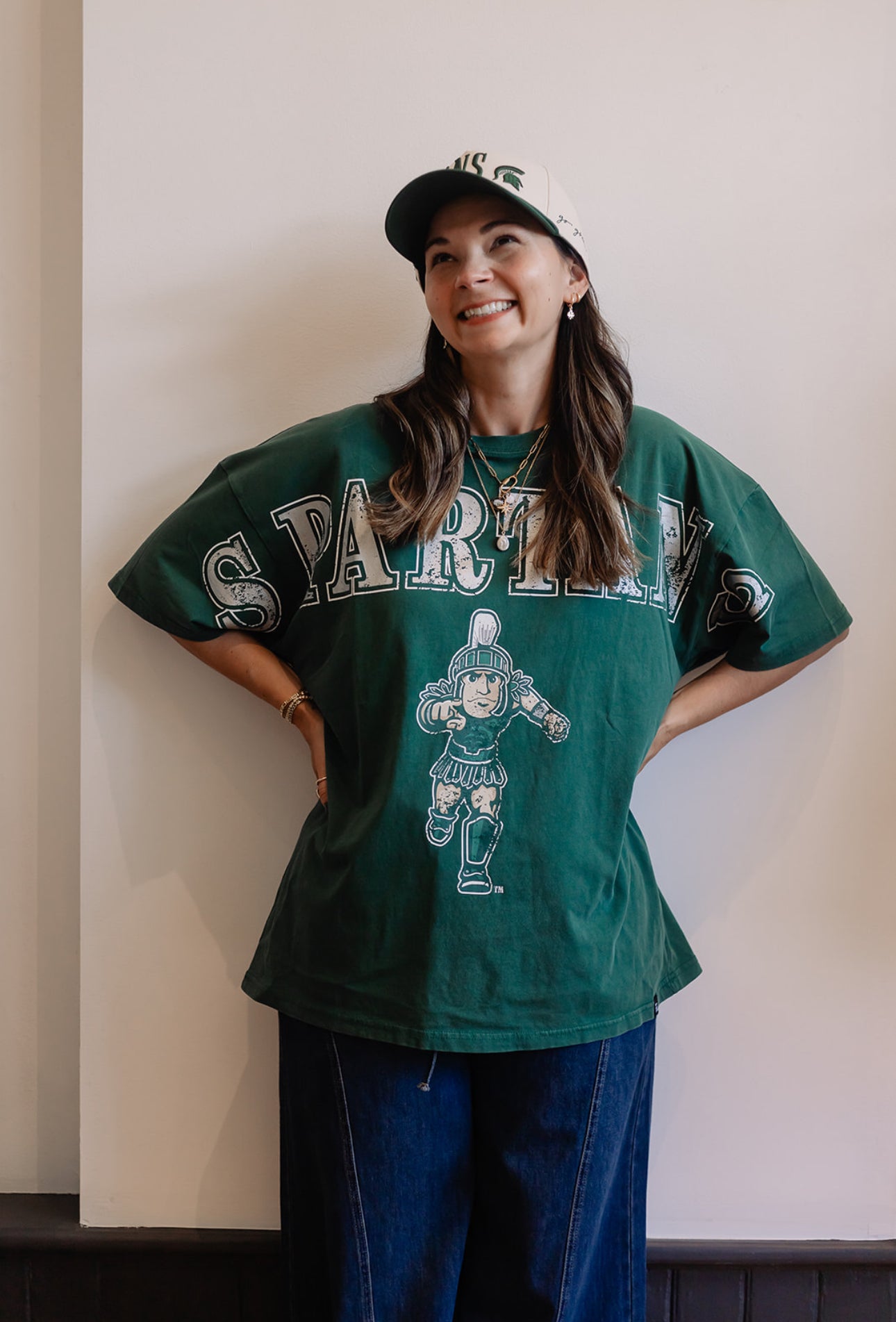 Michigan State Split Oversized Band Tee