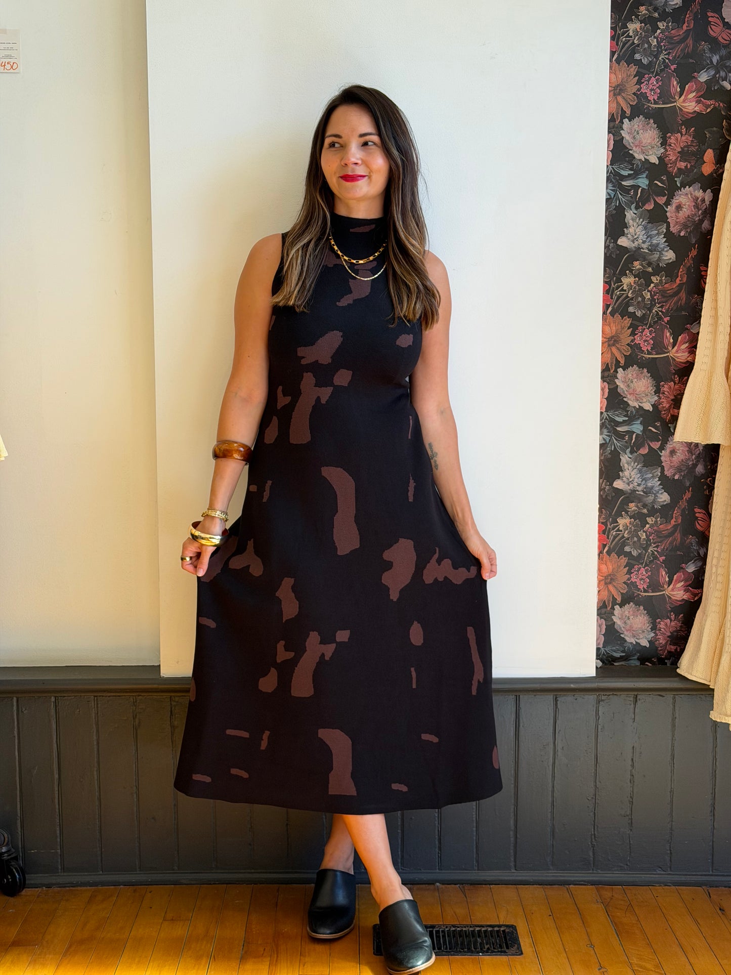 Sleeveless Knit Printed Dress