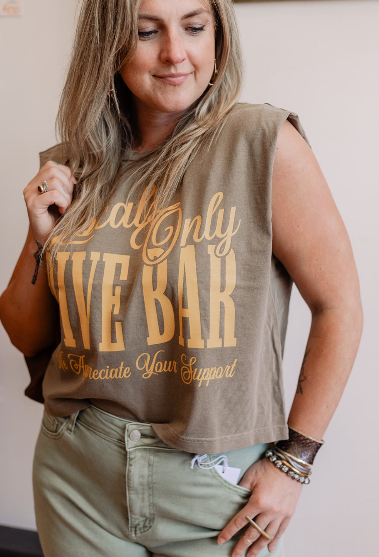 Vintage Cropped Muscle Tank