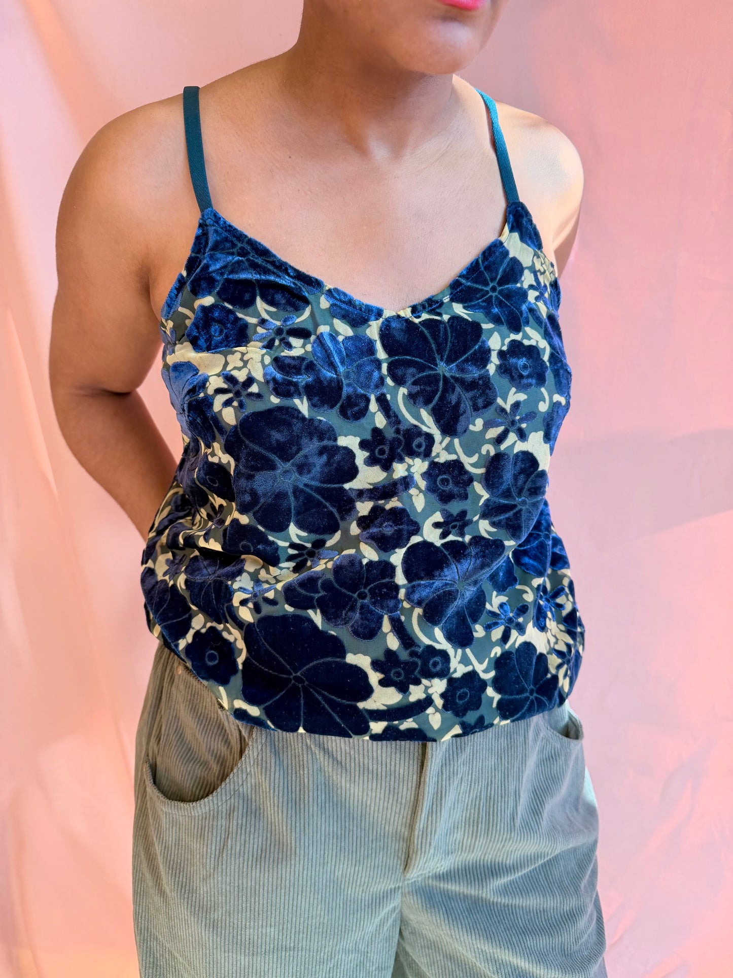 Velvet Burnout Floral Cami