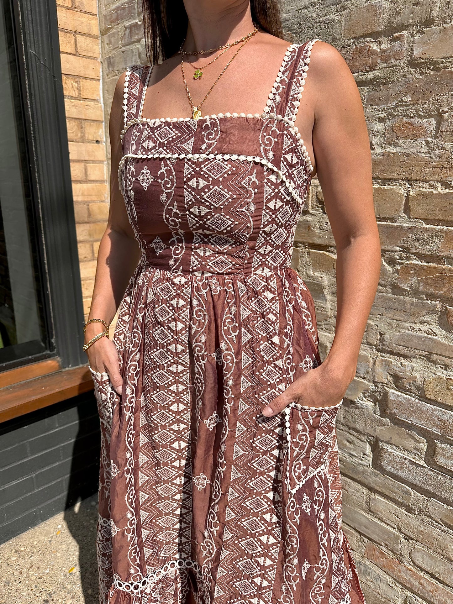 Embroidered Boho Maxi Dress