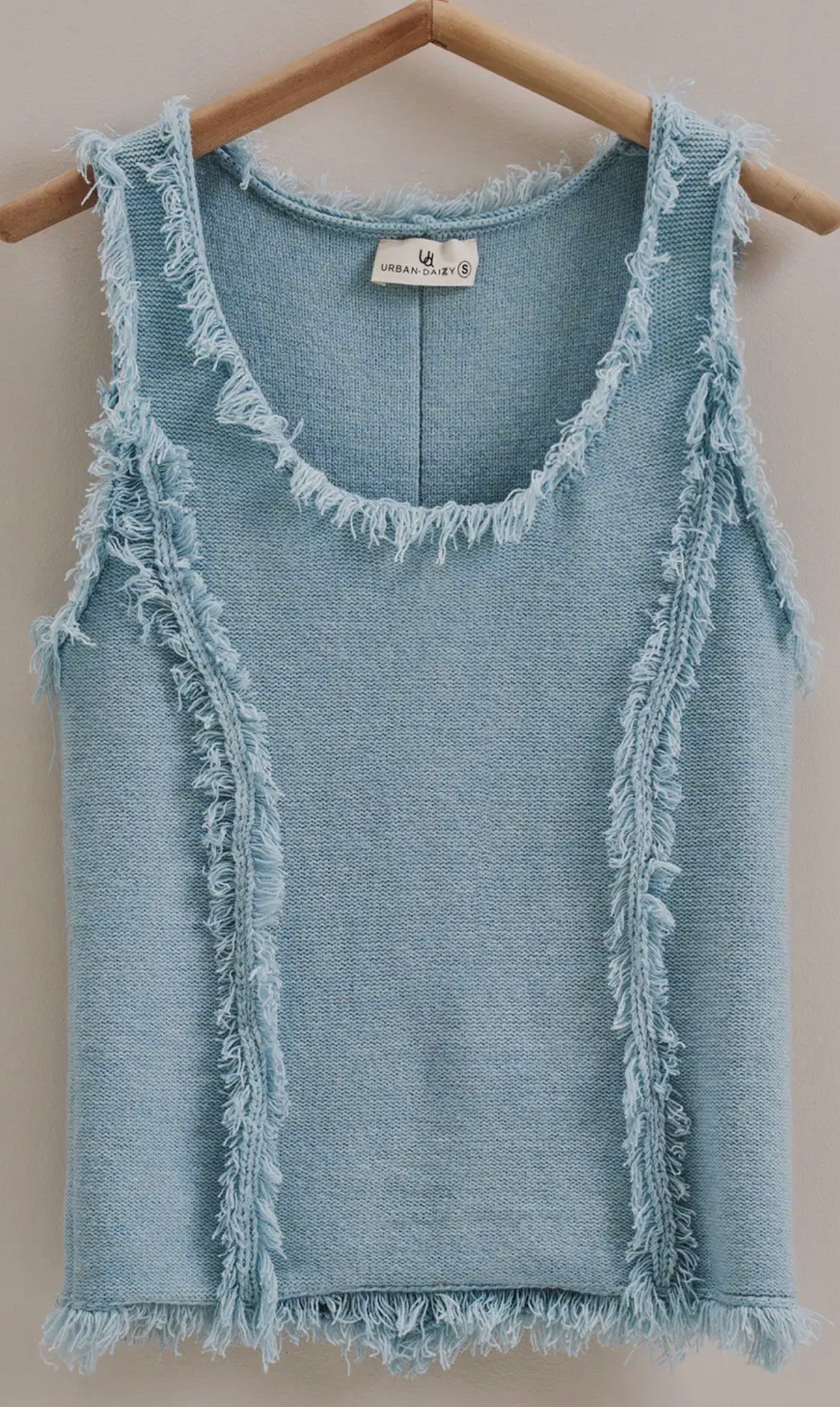 Eyelash Fringe Sleeveless Sweater