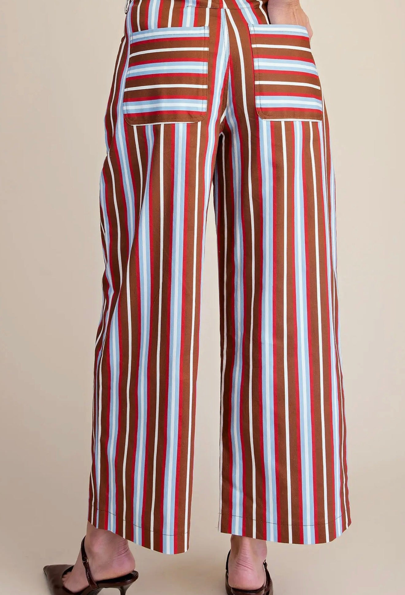 Stripe High Waist Wide Leg Pant