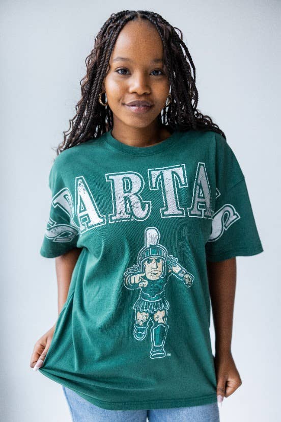 Michigan State Split Oversized Band Tee