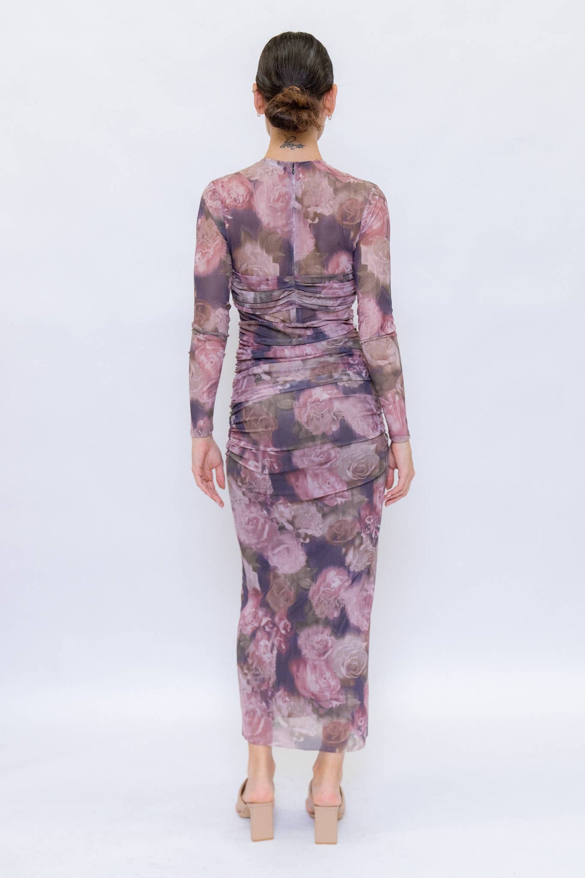 Mesh Long Sleeve Illusion Dress