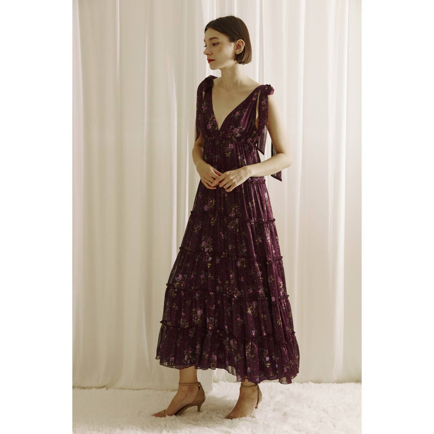Floral Tiered Ruffle Maxi Dress