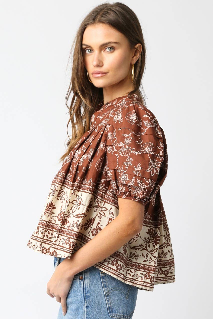 Floral Puff Sleeve Blouse