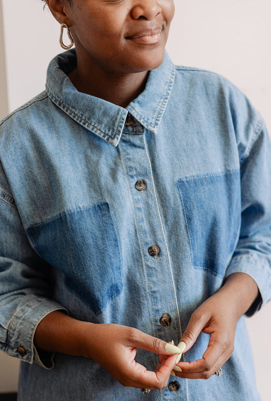 Burnout Pocket Denim Shirt