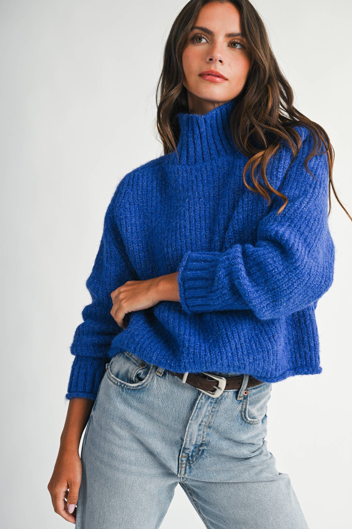 Soft Brushed Mock Neck Sweater
