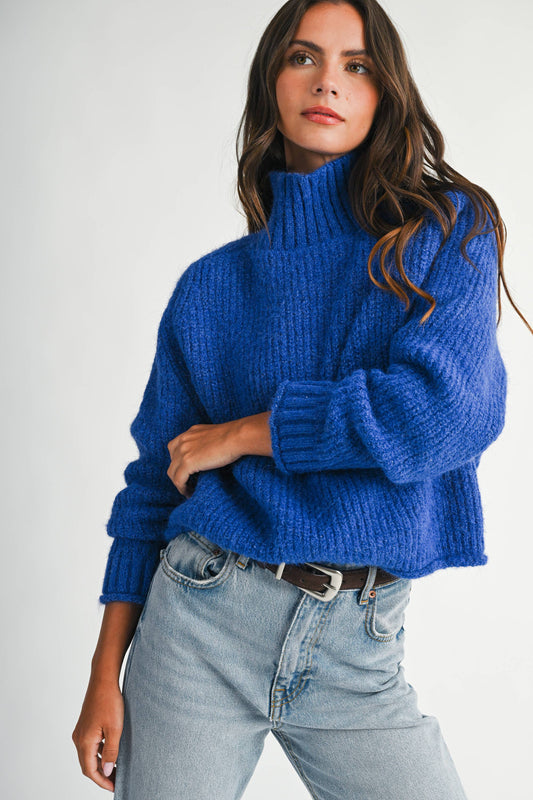 Soft Brushed Mock Neck Sweater